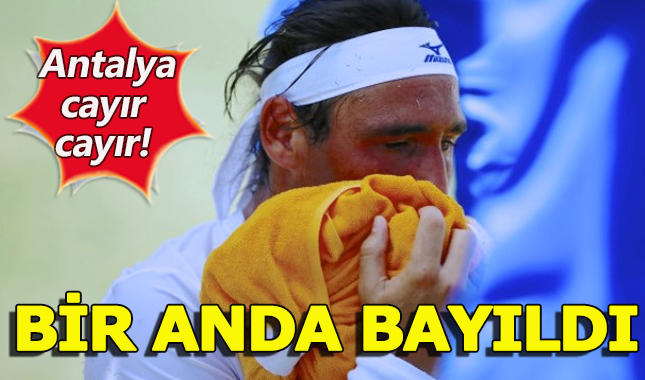 Antalya sıcağı Tenisçiyi bayılttı