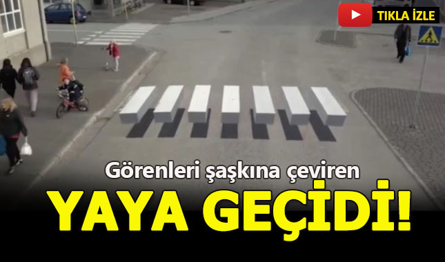 Araçları durmaya zorlayan yaya geçidi....