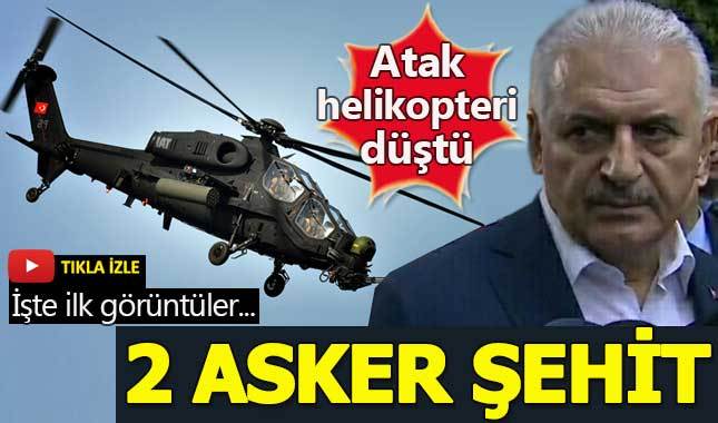 Başbakan ve TSK'dan düşen helikopter açıklaması: 2 asker şehit