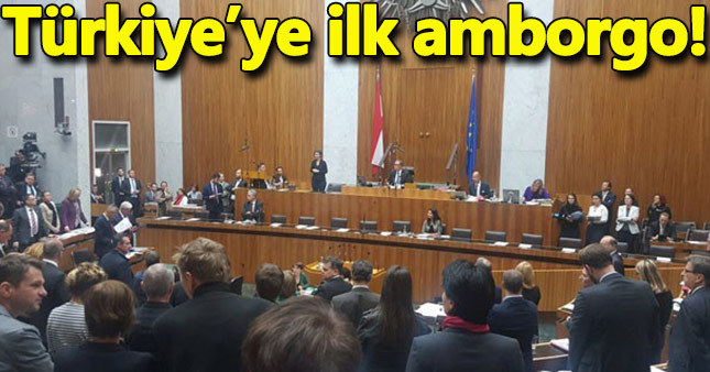 Avusturya Parlamentosu’ndan Türkiye’ye ambargo kararı
