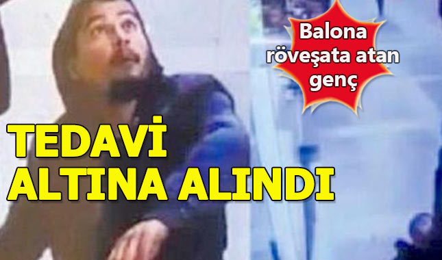 Balona röveşata atan genç tedavi altına alındı