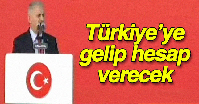 Başbakan Yenikapı'da kürsüye çıktı
