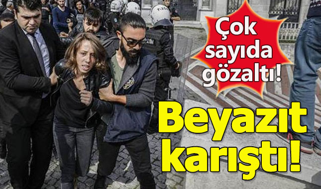 Beyazıt'ta 12 ekim gerginliği: Gözaltılar bulunuyor