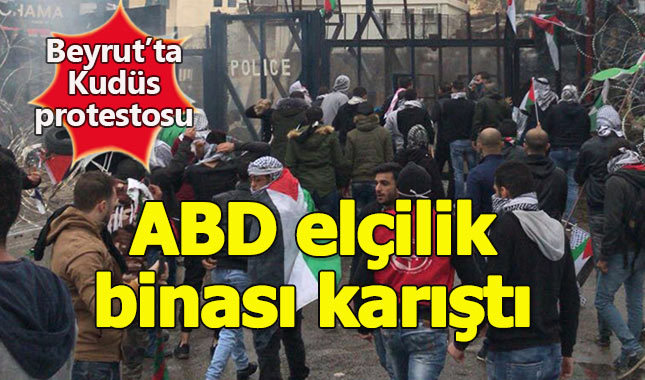 Beyrut'ta Kudüs öfkesi, ABD elçiliği önünde çatışma