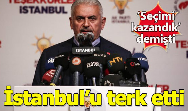 Binali Yıldırım İstanbul'dan ayrıldı