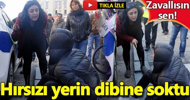 Bisikletini çalan hırsızı yerin dibine soktu