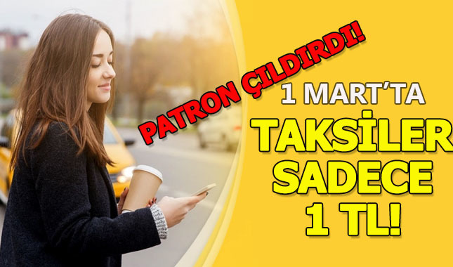 Bu uygulamayı kullananlar 1 Mart tarihinde taksiye sadece 1 TL ödeyecek!