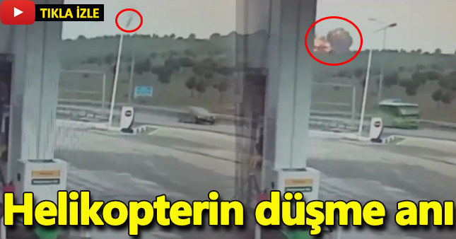 Büçükçekmece'de helikopterin düşme anı