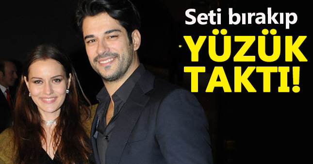 Burak Özçivit ve Fahriye Evcen yüzükleri taktı