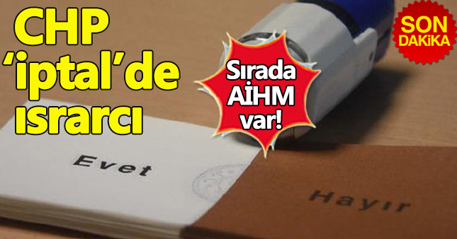 CHP, AİHM'e iptal başvurusu için gidecek