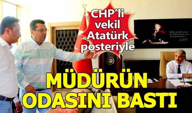 CHP'li Vekil'den Atatürk posteriyle Milli Eğitim Müdürü'nün odasına baskın