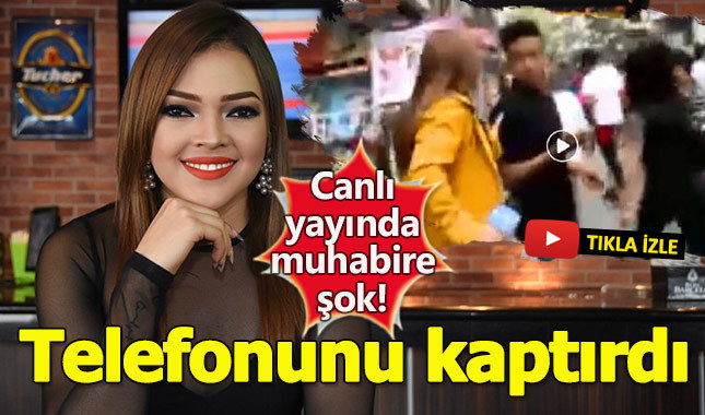 Canlı yayın esnasında muhabirin telefonu çalındı