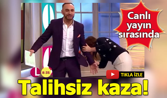 Canlı yayında talihsiz kaza!