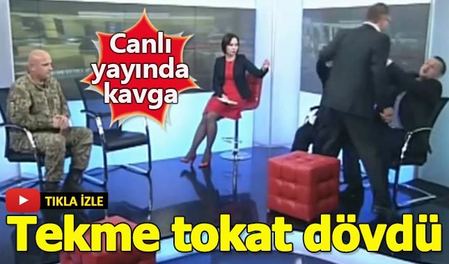 Canlı yayında tekme tokat kavga!