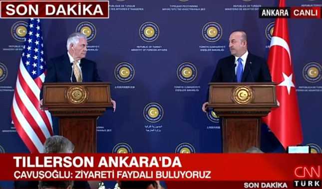 Çavuşoğlu ve Tillerson'dan Ankara'da ortak basın toplantısı