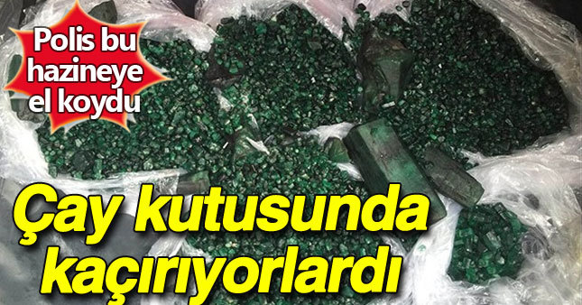 Çay kutusunda zümrüt kaçakçılığı