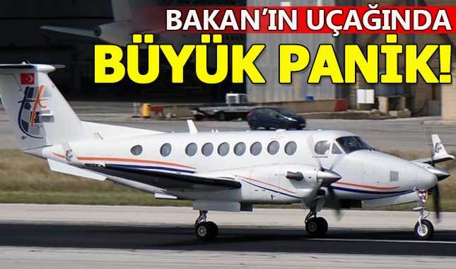 Çevre Bakanı'nı taşıyan uçakta büyük panik!