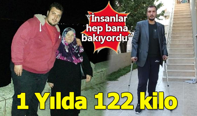 Çevredekilerin bakışlarından rahatsız olan genç, 1 yılda 122 kilo verdi