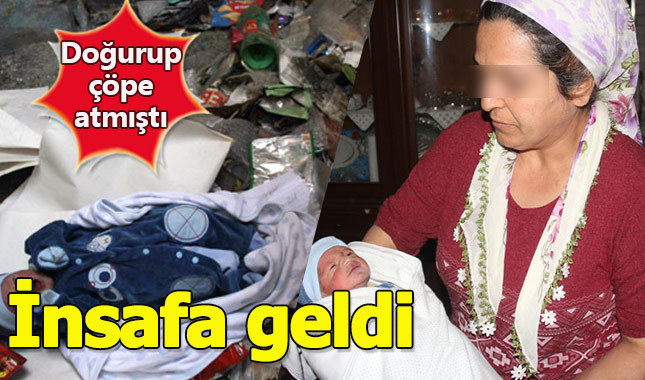 Çöp konteynerine terk ettiği bebeğini televizyonda gördü