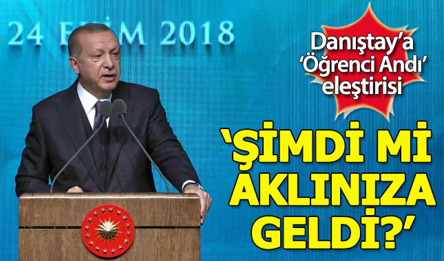Cumhurbaşkanı Erdoğan'dan Danıştay'a 'Öğrenci Andı' eleştirisi