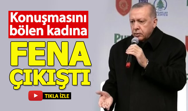 Cumhurbaşkanı Erdoğan, sözünü kesen kadına çıkıştı