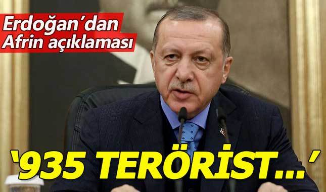 Cumhurbaşkanı Erdoğan'dan Afrin açıklaması