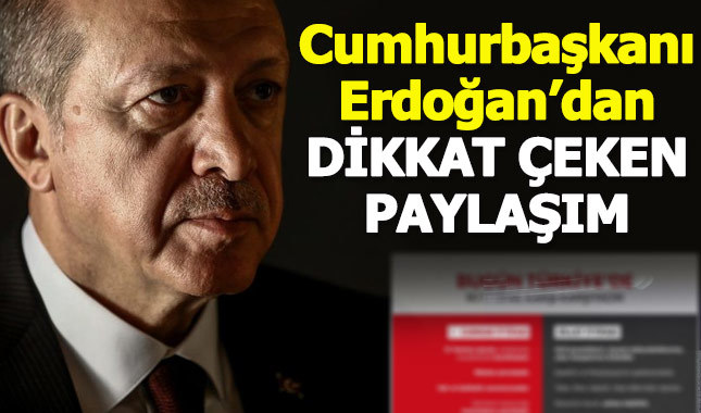 Cumhurbaşkanı Erdoğan'dan 'Zillet ittifakı' paylaşımı