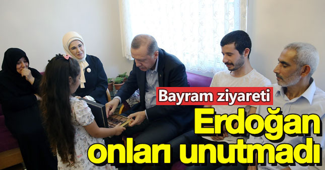 Cumhurbaşkanı Erdoğan'dan şehit ailelerine ziyaret