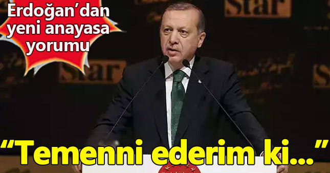 Cumhurbaşkanı Erdoğan'dan yeni anayasa açıklaması