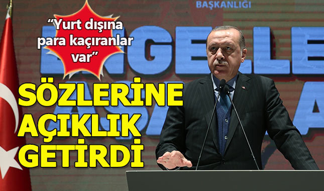 Cumhurbaşkanı 'yurt dışına para kaçıranlar' ifadelerine açıklık getirdi