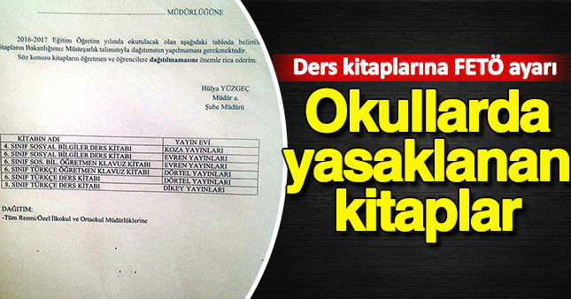 Ders kitaplarına FETÖ ayarı