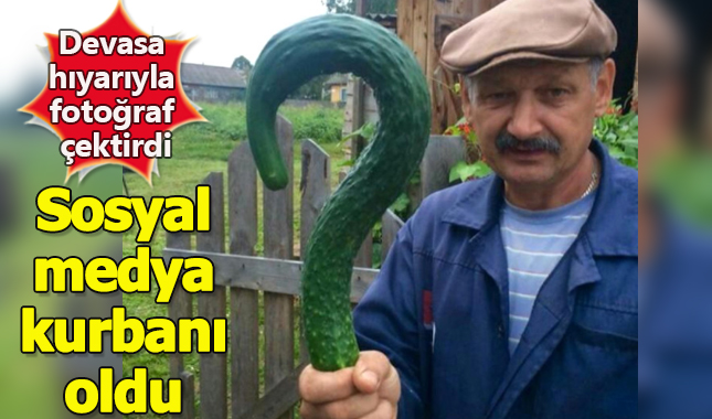 Dev hıyarıyla fotoğraf çekti, sosyal medyanın kurbanı oldu!