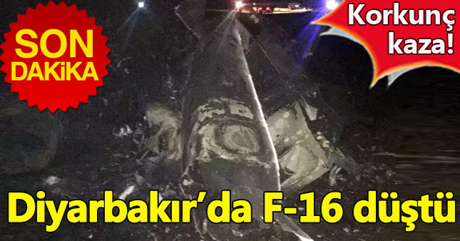 Diyarbakır'da F-16 savaş uçağı düştü