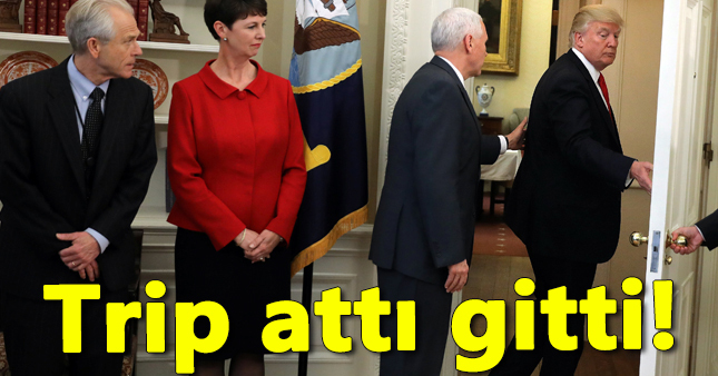 Donald Trump basın toplantısında trip attı gitti