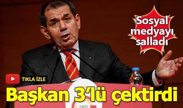 Dursun Özbek genel kurul konuşması sonrası üçlü çektirdi