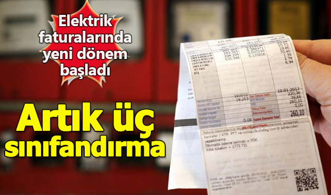 Elektrik faturalarında yeni dönem başlıyor