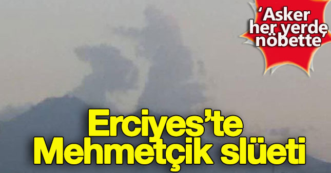 Erciyes'de asker slüeti