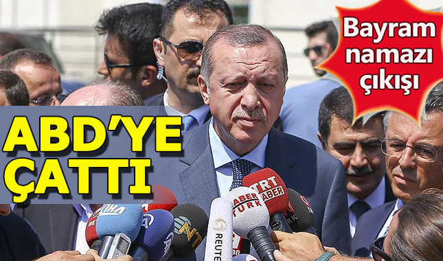 Erdoğan, bayram namazı çıkışı ABD'ye çattı