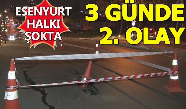 Esenyurt'ta asfalt çöktü