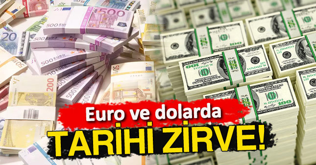 Euro ve dolar rekora koştu