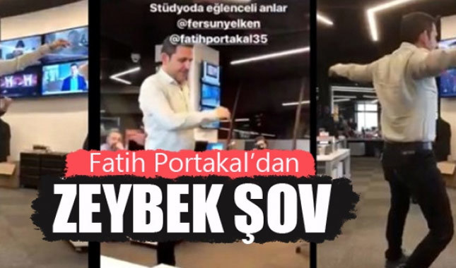 Fatih Portakal'ın FOX Haber'de Zeybek oynaması