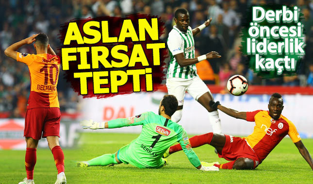 Galatasaray Konya'da liderliği kaçırdı