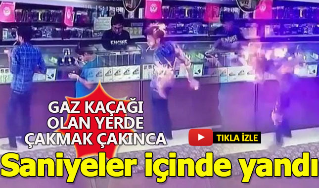 Gaz kaçağı olan yerde çakmak çaktı felaketi yaşadı!