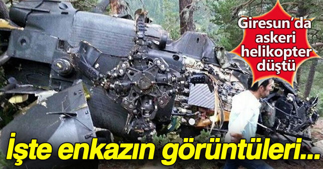 Giresun'da düşen helikopterin görüntüleri ortaya çıktı