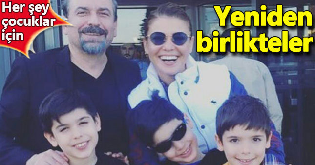 Gülben Ergen ile Mustafa Erdoğan çocukları için bir arada