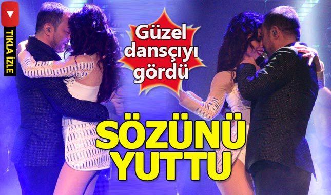 Güzeş dansçı, Serdar Ortaç'a sözünü yutturdu
