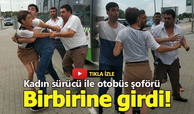 Halk otobüsü şoförünün hareketi kadın sürücüyü çıldırttı!