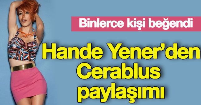 Hande Yener'den operasyona destek
