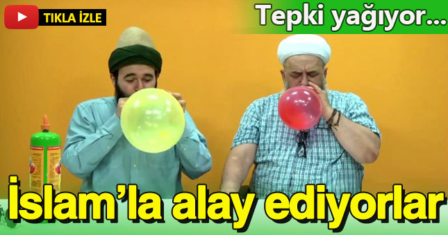 Helyum gazı çekip ilahi söylediler