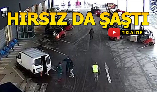 Hırsızı Forkliftler ile durduran işçiler....